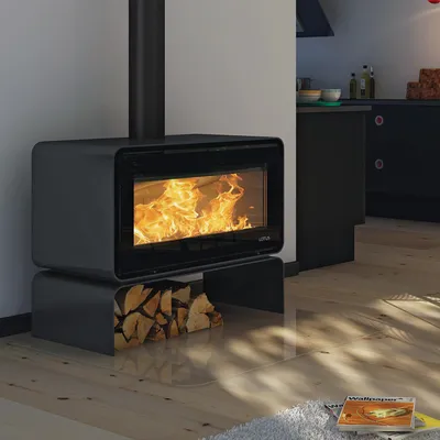 Produktbild von Lotus Living Base Kaminofen Ocean Dark, Rauchabgang oben