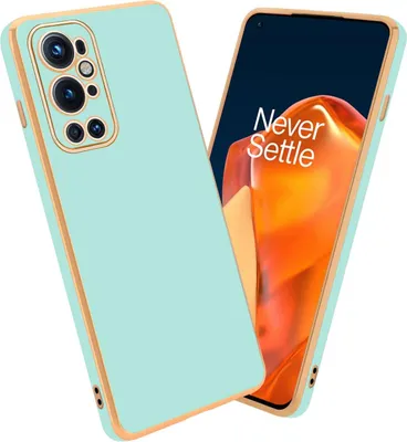 Produktbild von Cadorabo Schutzhülle für OnePlus 9 PRO in Glossy Mint Grün - Gold Hülle flexibles TPU Silikon Cover Kameraschutz