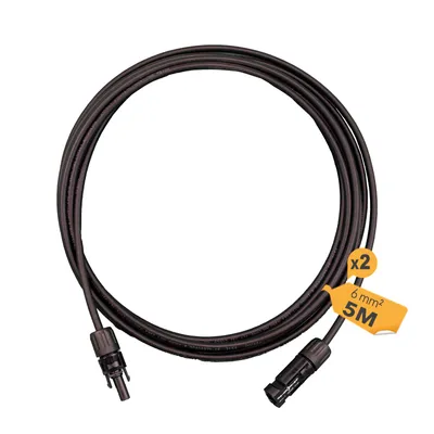 Produktbild von enjoy solar® HISkon Solarkabel Verlängerung MC4 auf MC4, 6 mm², 5 m, PV-Kabel, 0% MwSt.