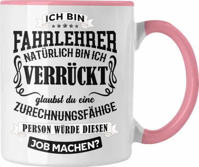 Produktbild von Trendation - Bester Fahrlehrer Geschenk Tasse Lustig Kaffeetasse Danke (Rosa)