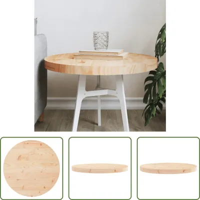 Produktbild von The Living Store Tischplatte Rund Ø50x3 cm Massivholz Kiefer