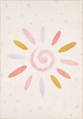 Produktbild von Kinderteppich Floral-Sonne Creme 80 x 120 cm Rechteckig