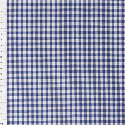 Produktbild von Baumwollstoff Meterware kariert weiß royalblau 5mm