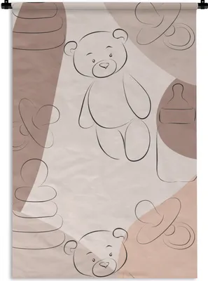 Produktbild von MuchoWow® Wandteppich Wandbehang Baby - Schnittmuster - Kinder 60x90 cm Tapisserie Dekoration Wandtuch - Foto-Teppich - Abwaschbar