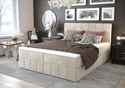 Obrázok produktu pre Boxspringová posteľ MADLEN - 160x200, béžová