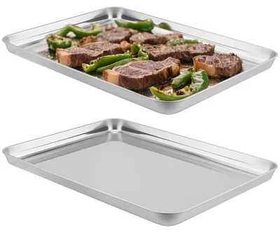 Immagine prodotto di Set di 2 teglie in acciaio inossidabile per forno e barbecue