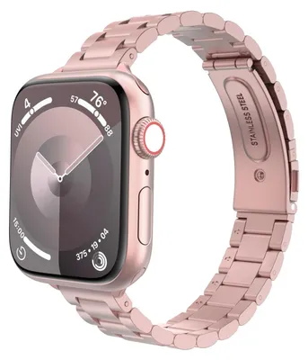 Immagine prodotto di Bracciale in metallo MoKo, compatibile con Apple Watch SE 3/2/1, S11/10/9/8 – taglia 38/40/41/42 mm (Serie 10, 11), colore rosa