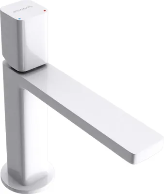 Produktbild von Mai & Mai Armatur Waschtischarmatur eckiges Design Badarmatur Weiß 19,6cm hoch Waschtisch-Einhebelmischer DIN-Anschlüsse WAO-7901