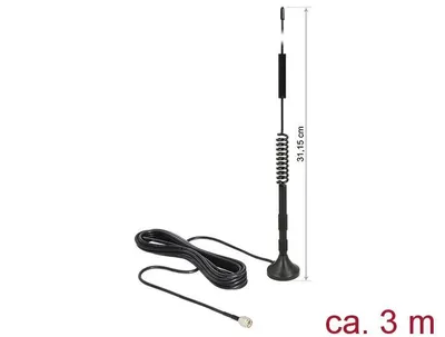 Produktbild von DeLOCK 12417, 5 dBi, 0.7 - 0.96 / 1.71 - 2.7 GHz, 50 Ohm, Omnidirektionale Antenne, SMA, Vertikale Polarisation