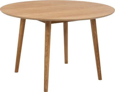 Produktbild von Esstisch Naya Ø 120 cm massivholz Eiche und Eichenfurnier geölt.