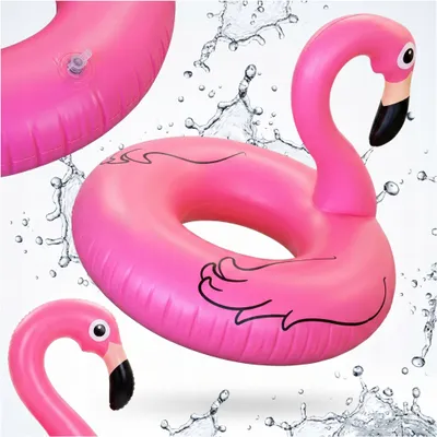 Produktbild von Aufblasbarer rosa Flamingo – aufblasbarer Schwimmring für das Schwimmbecken, 100 cm