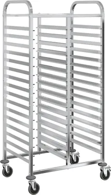 Image de Chariot à plateaux 32 bacs GN 75x55x162,5 cm acier inoxydable