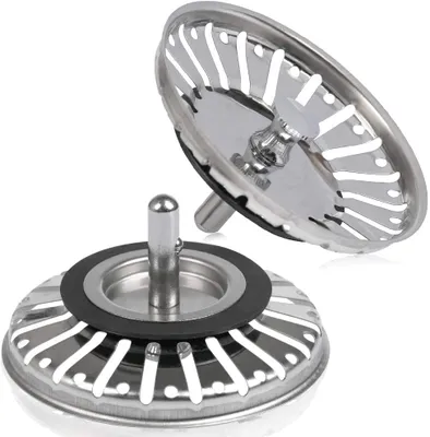 Produktbild von 1 Pcs edelstahl + Gummi Küche Waschbecken Filter Kanalisation Ablauf Haar Siebe & Filter Waschbecken Drop Verschiffen