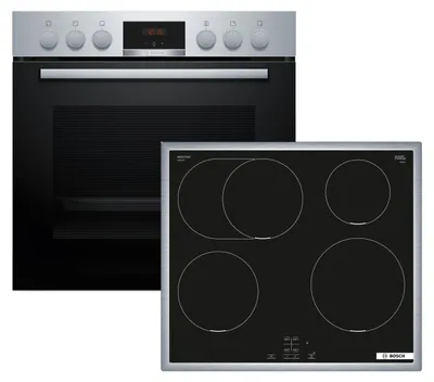 Immagine prodotto di Set di cottura da incasso Bosch HND415LS62, HEA513BS4 + NIF645CB5E, piano cottura da incasso, piano a induzione