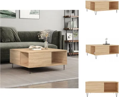 Obrázok produktu pre vidaXL Konferenčný stolík Sonoma dub 80x80x36,5 cm materiál na báze dreva - Konferenčné stolíky