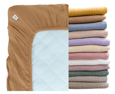 Produktbild von Musselin Babybettlaken 70x140 cm Braun - Spannbettlaken, 100% Baumwolle