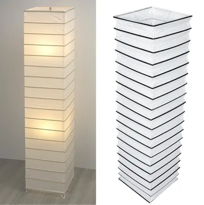 Papierlampenschirm für Stehlampen, 125 cm, weiß, handgefertigt