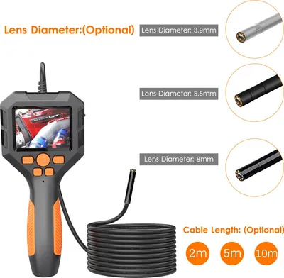 Image de Endoscope industriel 1080P, étanche IP68, caméra d'inspection portable, écran IPS 2,8 pouces, enregistrement vidéo et photo