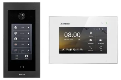 Produktbild von BALTER EVO HD Touch Schwarz Video Türsprechanlage Set bis 1000 Teilnehmer 3x7" Monitor Weiß