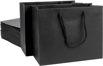 Productafbeelding van Famanu Cadeautas van kraftpapier, 20 stuks - zwart, 22x10x18 cm