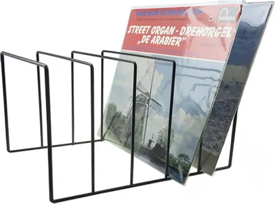 Produktbild von LP Vinyl Design Aufbewahrungsregal Plattenregal für 50 bis 60 Vinyl LPs von 12 Zoll schwarz