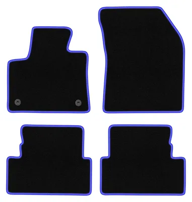 Produktbild von Fußmatten Automatten Velours Schwarz/Blau für Opel Grandland 2017- Set 4-tlg