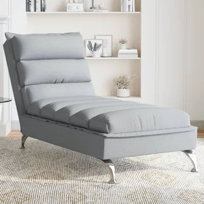Image de BEI CLORIS Chaise longue avec coussin Tissu gris clair - Recamières Nouveau7634798 1parcel