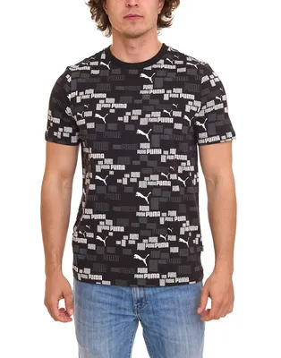 Produktbild von PUMA ESS+ Logo Tee Herren T-Shirt mit Puma Schriftzügen Baumwoll-Shirt 675917 01 Schwarz, Größe:S