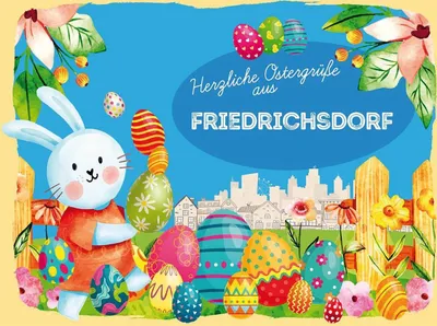 Produktbild von vianmo Holzschild 30x40 cm Ostern Ostergrüße FRIEDRICHSDORF