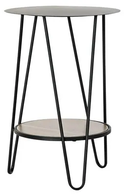 Beistelltisch, braun/schwarz, Holz/Metall, 40x40x59 cm