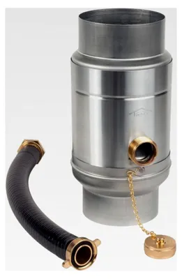 Produktbild von Zink Regenwassersammler 87 mm mit Schlauch- und Fassanschluss für das Fallrohr