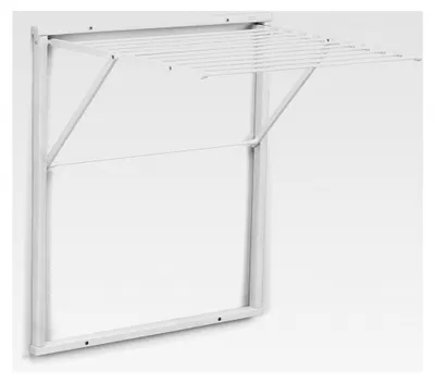 Produktbild von Wandwäscheständer, Kledy Wand, Holz - Klappbar - 6,5 m Leine - Farbe: Weiß