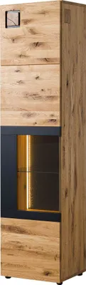 Image de MASSIVMOEBEL24 | Vitrine chêne sauvage 50x43,5x204 naturel huilé/verni KITZBÜHEL #103