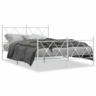 Obrázek produktu pro Postel s čelem a nohou kovová bílá 140x200 cm