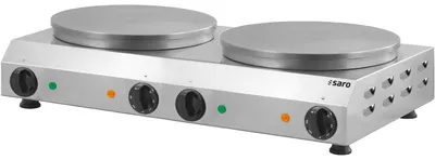 Crêpes-Eisen, 2 Platten, Gusseisen, Edelstahl, inkl. Teigverteiler