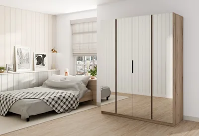 Image de BEAUTYSOFA Armoire spacieuse KAYA XIII 200 cm avec grand miroir pour chambre à coucher, couloir (couleur : chêne evoke)
