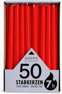 Produktbild von pajoma® 50 Stabkerzen 250 x 20 mm, Rot | Kerzen Tafelkerzen Deko Spitzkerzen, KI-generiertes Bild