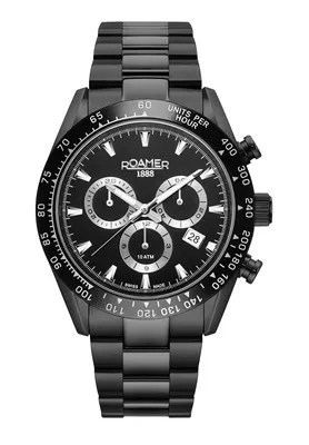 Productafbeelding van Roamer herenhorloge, analoog, quartz, chronograaf, model 850837, 44 mm, 55 mm, 20 mm, Monza 100, roestvrij staal