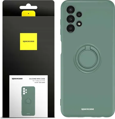 Image de Coque en silicone SPACECASE Coque en silicone avec anneau pour Galaxy A13 4G Vert