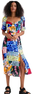 Produktbild von Desigual Damen Consetina Midi Patchwork Kleid S