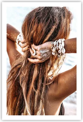 Produktbild von Poster - Poster ohne Rahmen - Haare Frau Strand - 61x91,5 cm - Wand Bild - Wanddeko - Wandbilder - Kunstposter - Wandposter - Bilder - Kunstdruck - Wanddekoration - Wandbild - P2XPA61x91-4613