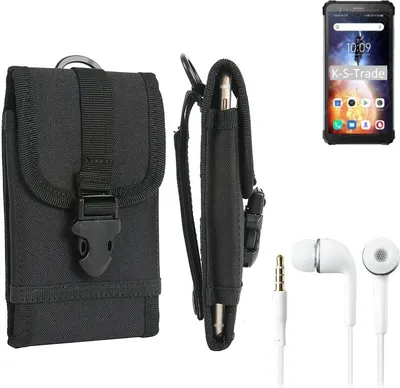 Produktbild von K-S-Trade Holster Schutz Hülle kompatibel mit Blackview BV6600E Gürteltasche Handy Hülle Tasche outdoor Seitentasche schwarz 1x + Kopfhörer