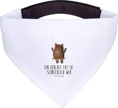 Produktbild von Mr. & Mrs. Panda Halstuch Für Hunde Bär Schaukel - Weiß - Geschenk, Hundehalstuch, Verlust Trauer Trauergeschenk Traurig Trösten Trost Liebeskummer Liebe Verliebt, Tuch