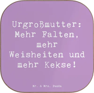 Produktbild von Mr. & Mrs. Panda Tischuntersetzer Spruch Urgroßmutter Weisheiten - Lavendeltraum - Geschenk, Liebe, Erinnerungen, Ahnen, Coaster, Weisheit, Untersetzer für Gläser, Glas
