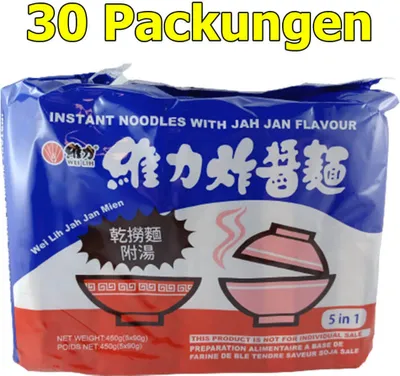 Produktbild von Wei Lih Instant Nudeln Jah Jan Mien 30er Pack (30 x 90g)