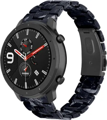 Produktbild von Strap-it Xiaomi Amazfit GTR Resinarmband (Schwarz/Weiß)