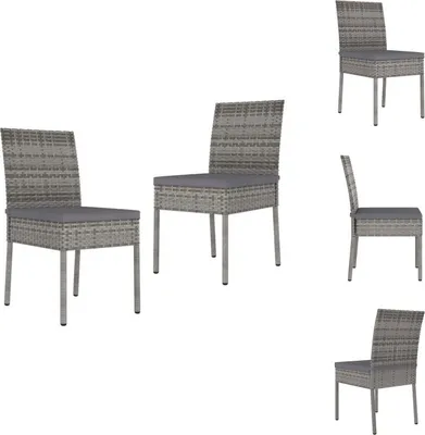 Produktbild von vidaXL Garten-Essstühle 2 Stk. Poly Rattan Grau -  Gartenstühle
