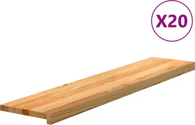 Produktbild von vidaXL Treppenstufen 20 Stk. Hellbraun 120x25x2 cm Massivholz Eiche