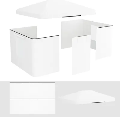 Produktbild von Outsunny Ersatzdach-Set für Garten Pavilliondach mit 2 Seitenwänden für Pavillon