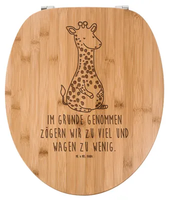 Produktbild von Mr. & Mrs. Panda WC Brille Giraffe Zufrieden - Transparent - Geschenk, Toilettenbrille, Abenteuer, Toilettendeckel, Glück, Afrika, Sitz, Holz, WC-Brille